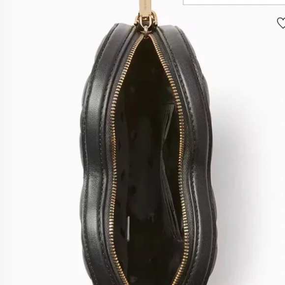 🆕❤️♠️ kate spade new york♠️Love Shack Quilted Heart Black Leather Crossbody NWT - Picture 4 of 6